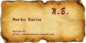 Marks Barna névjegykártya